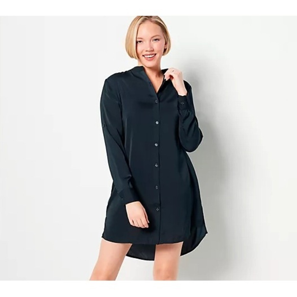 Summersalt‎ The Short Effortless Shirt Dress Coverup Black Size Medium
